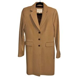 Banana Republic 100% Wool Long Peacoat Small Light Brown